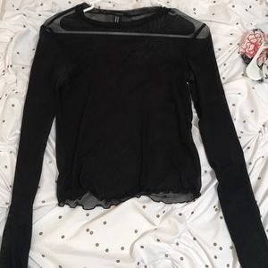 Mesh long sleeve shirt